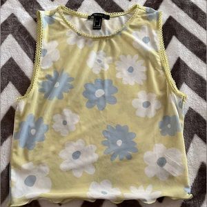 Forever 21 floral see through crop top, size M, in brand new condition.